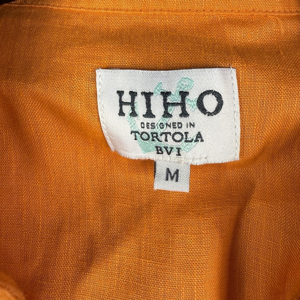 Hiho Tortola Linen Shirt Dress Womens Medium Button Up Boho Beachy Vacation READ - Picture 4 of 14